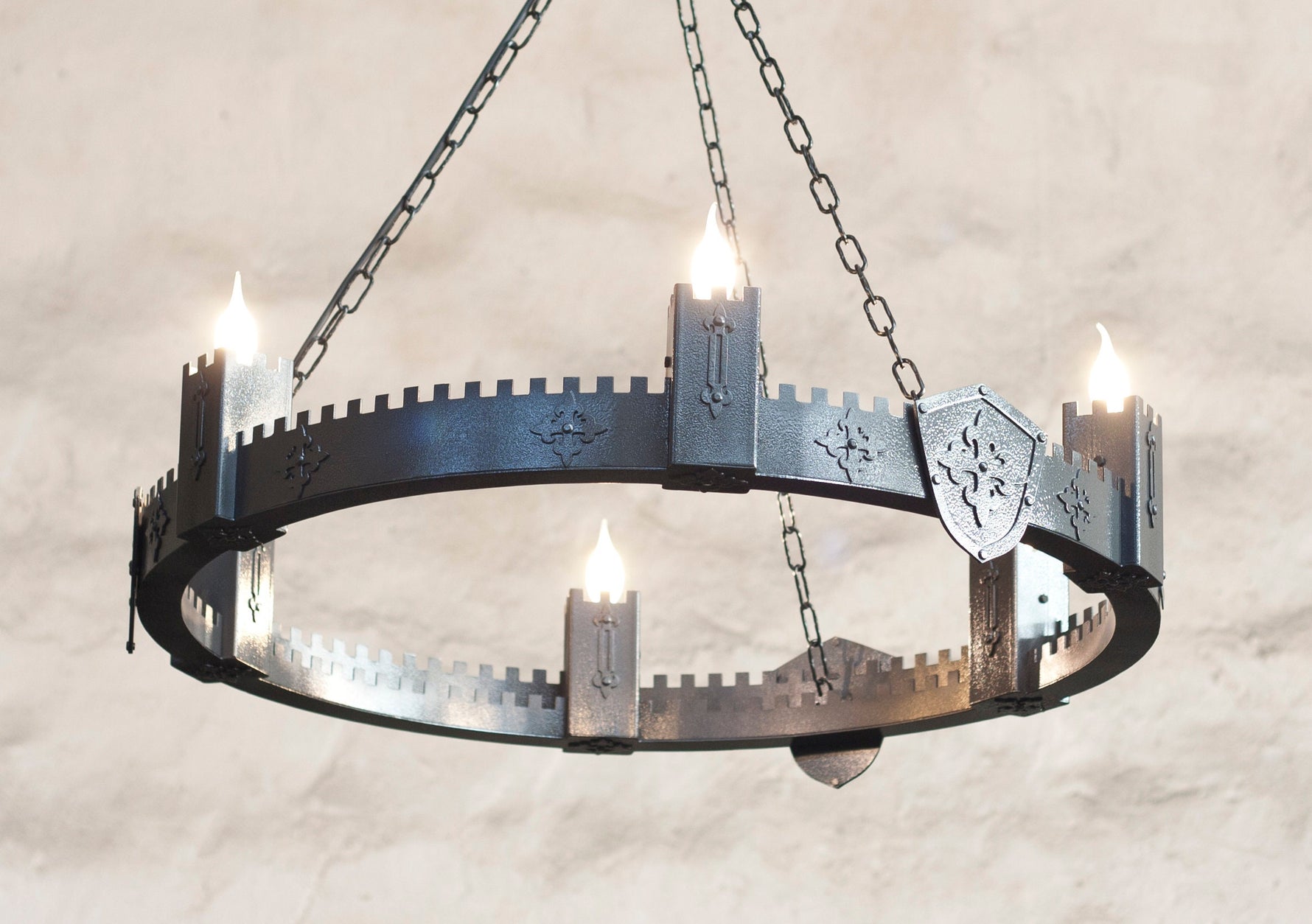 Ancient Medieval Iron Chandelier Lighting Lighting