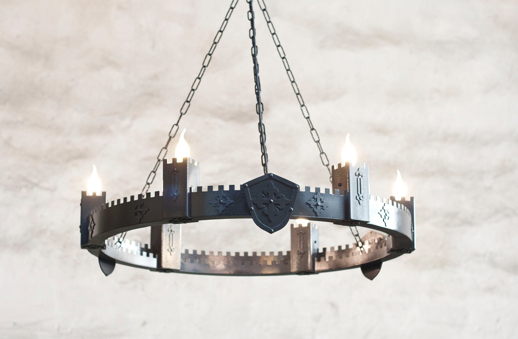 Ancient Medieval Iron Chandelier Lighting Lighting