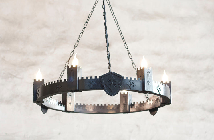 Ancient Medieval Iron Chandelier Lighting Lighting