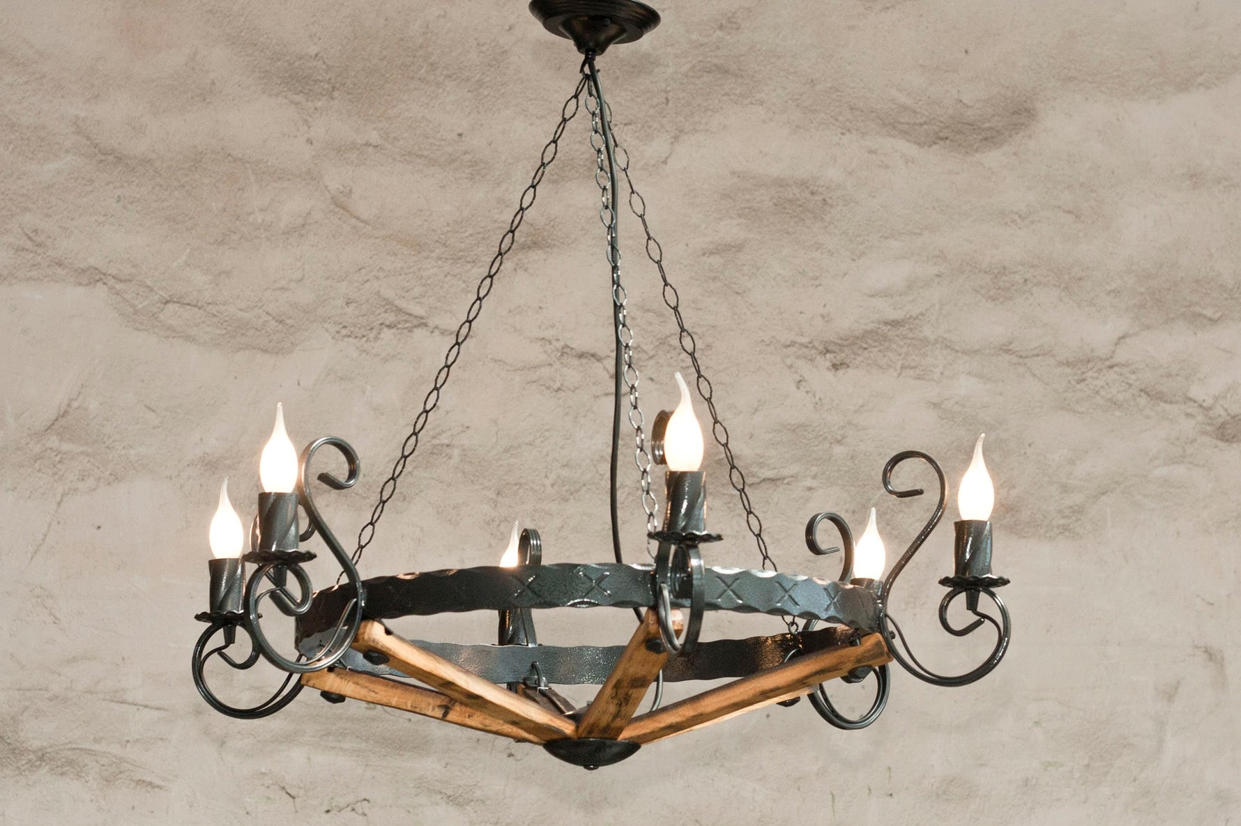Rustic Scrolled Chandelier
