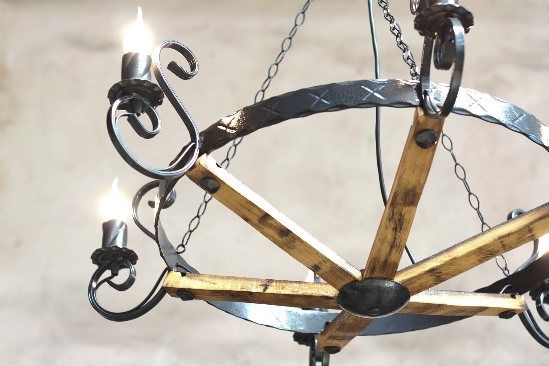 Rustic Scrolled Chandelier