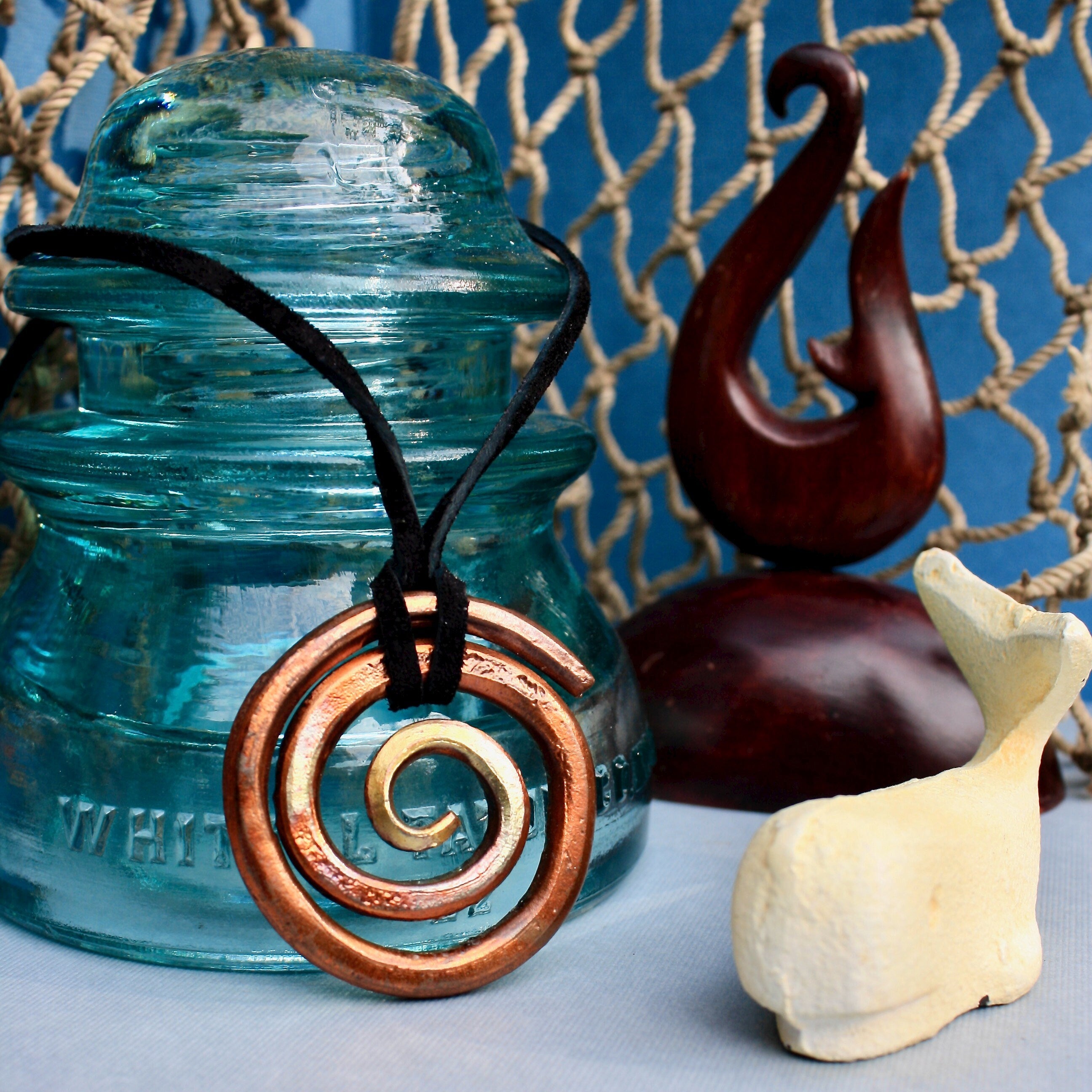 The Golden Wave Forged Copper Pendant Charms & Pendants Gift