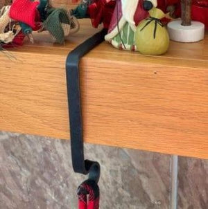 Mantel Hook, Stocking Hanger, Christmas Stocking Hook, Handforged Hanger, Hand Forged Hook, Blacksmith Mantle Hook - Old West Iron