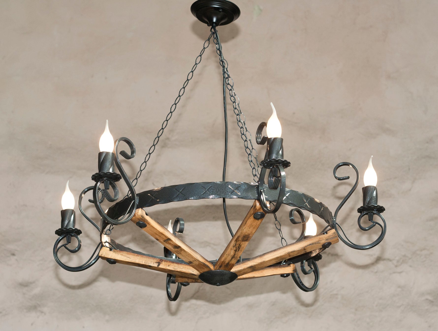 Rustic Scrolled Chandelier
