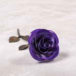 Hand-Forged Purple & White Metal Rose Uncategorized Gift