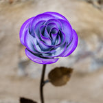 Hand-Forged Purple & White Metal Rose Uncategorized Gift