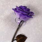 Hand-Forged Purple & White Metal Rose Uncategorized Gift