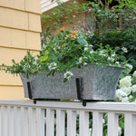 Vintage-style Flower Box Windowbox Railing Planter, Rectangular