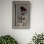 Framed Red Metal Rose Decor Gift