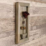 Framed Red Metal Rose Decor Gift