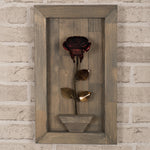 Framed Red Metal Rose Decor Gift