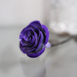 Hand-Forged Purple & White Metal Rose Uncategorized Gift
