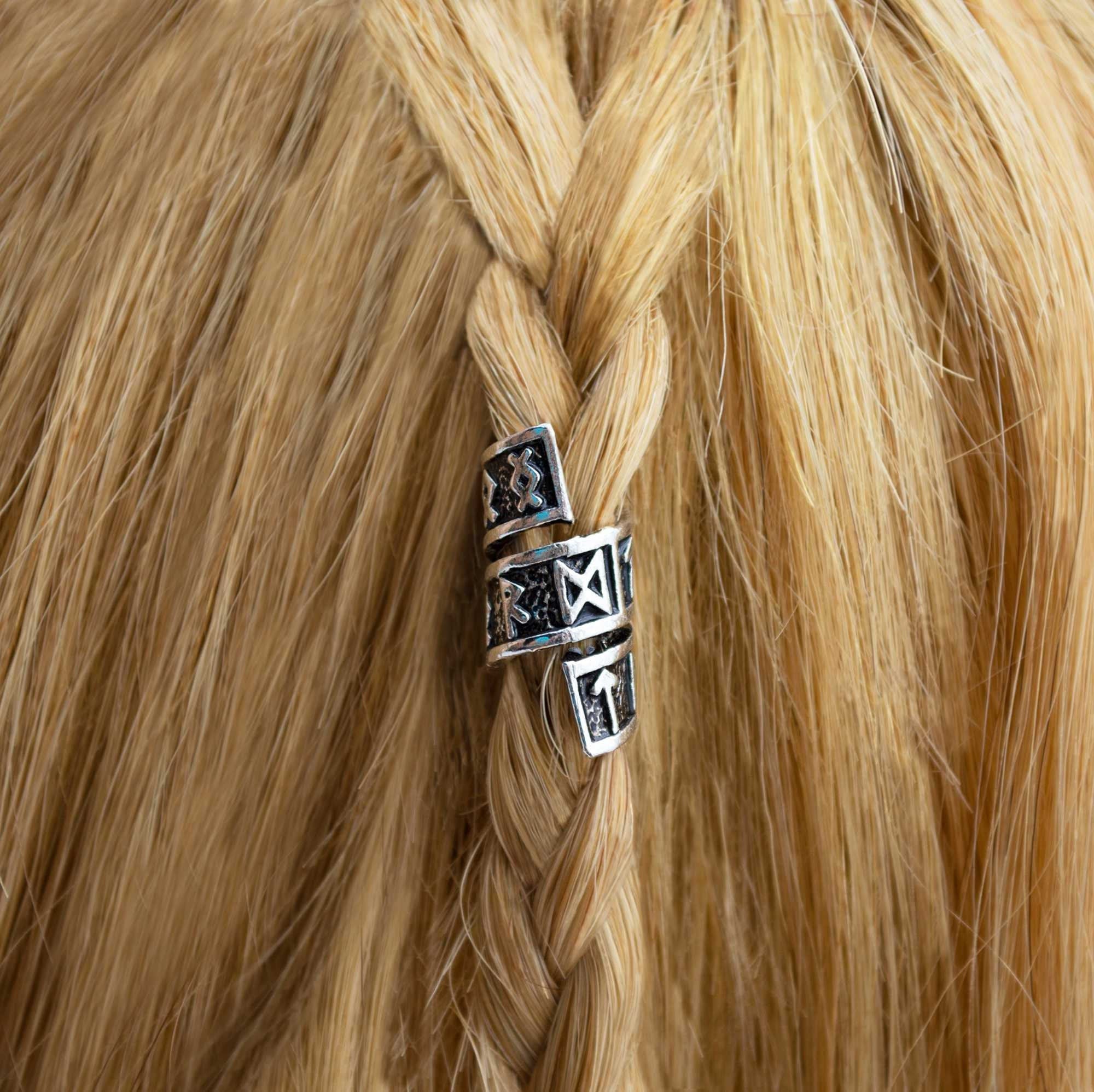 Viking Rune Beard Bead Coil Set (4-Pack) Hair Accessories Gift