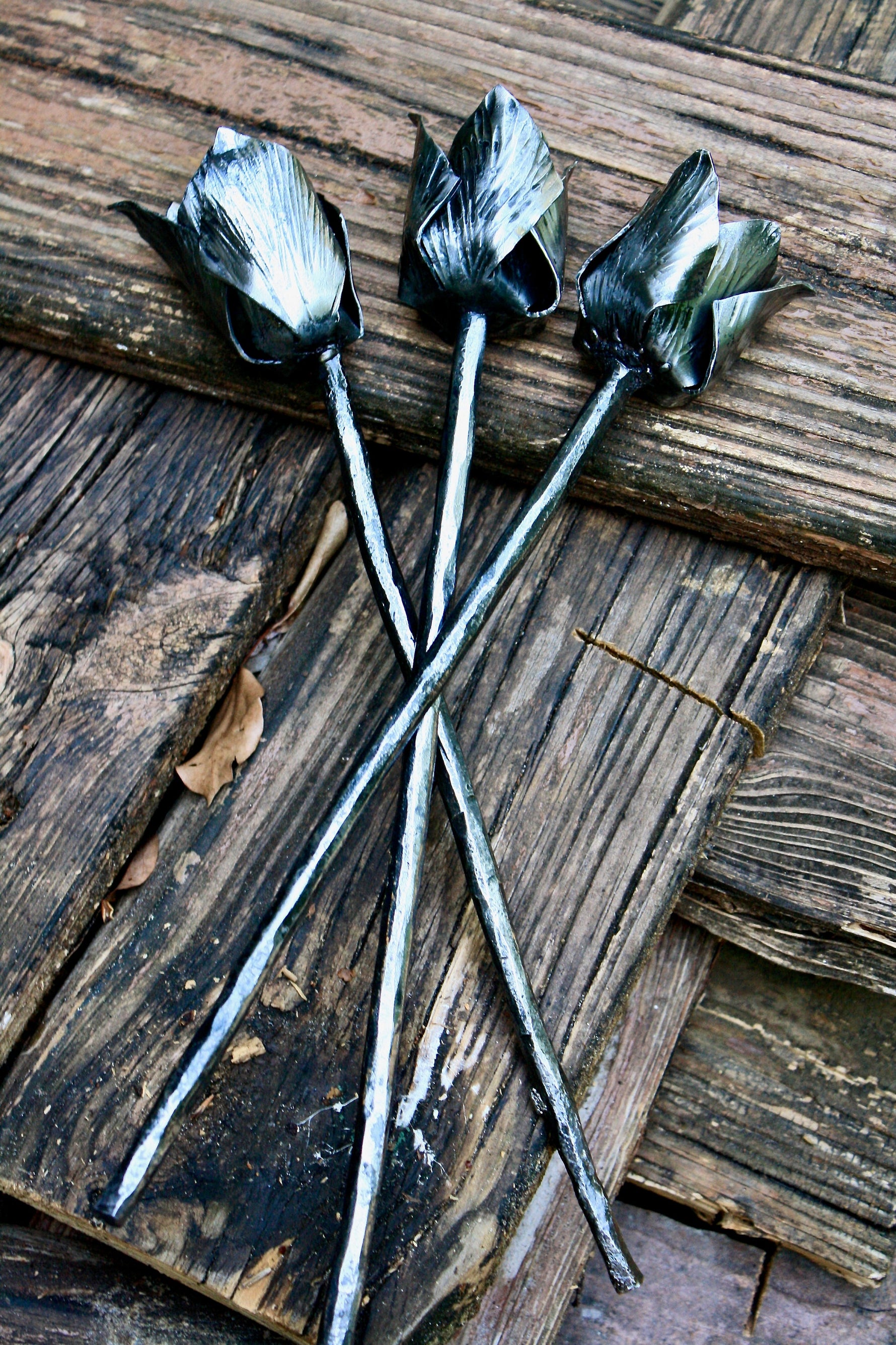 Set of Three Hand Made Eternal Tulips Artificial Flora flower