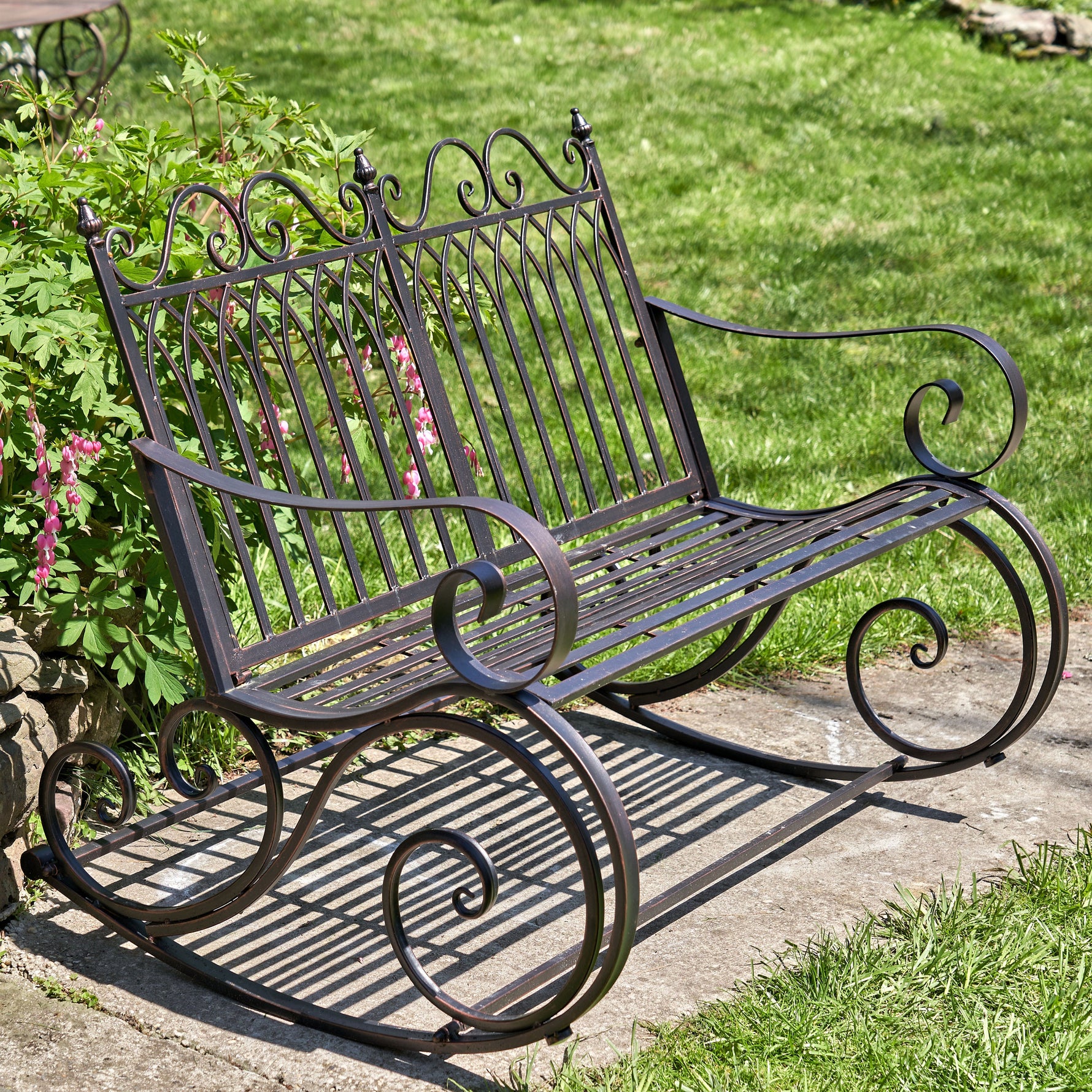 Iron Garden Rocking Bench Benches Furniture