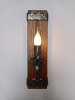 Rustic Wood and wrought iron sconce Wall Light Fixtures Lighting
