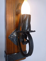 Rustic Wood and wrought iron sconce Wall Light Fixtures Lighting