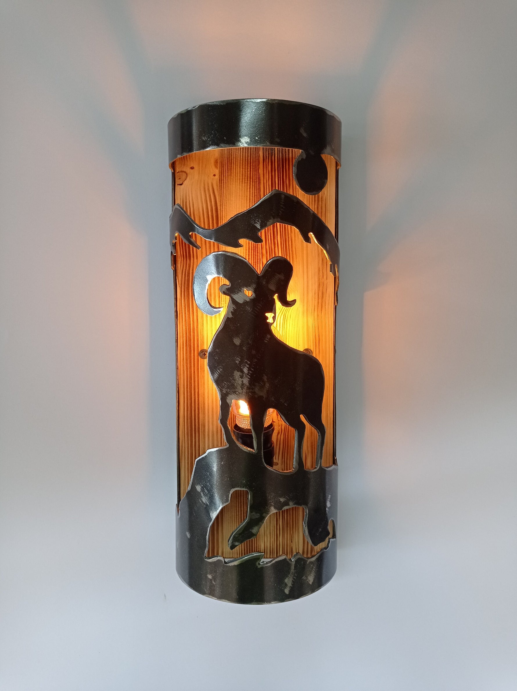 Rustic Ram Cabin Sconce Wall Light Fixtures Lighting