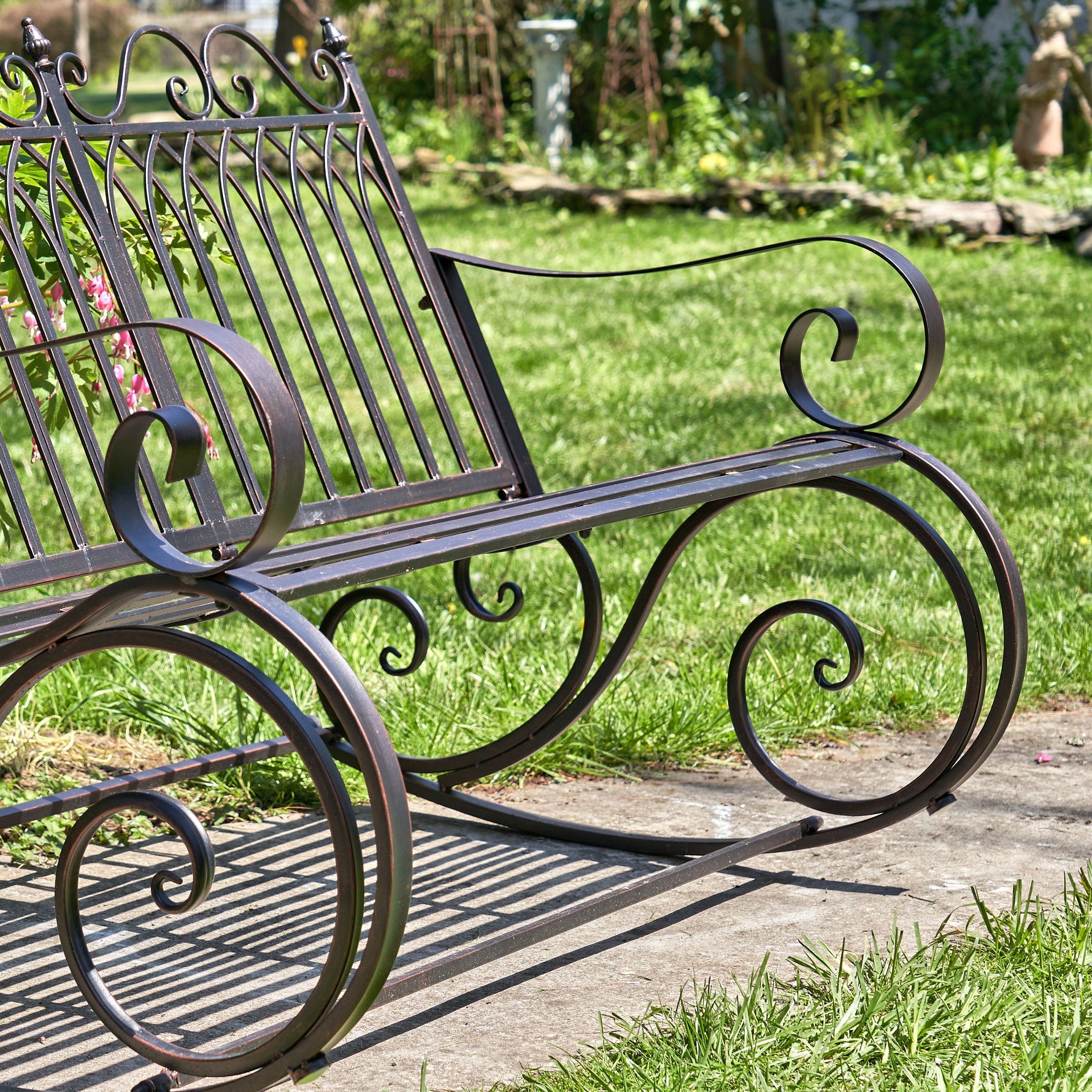 Iron Garden Rocking Bench Benches Furniture