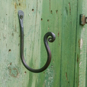 Hand Forged Thumbprint J Hooks - Old West Iron