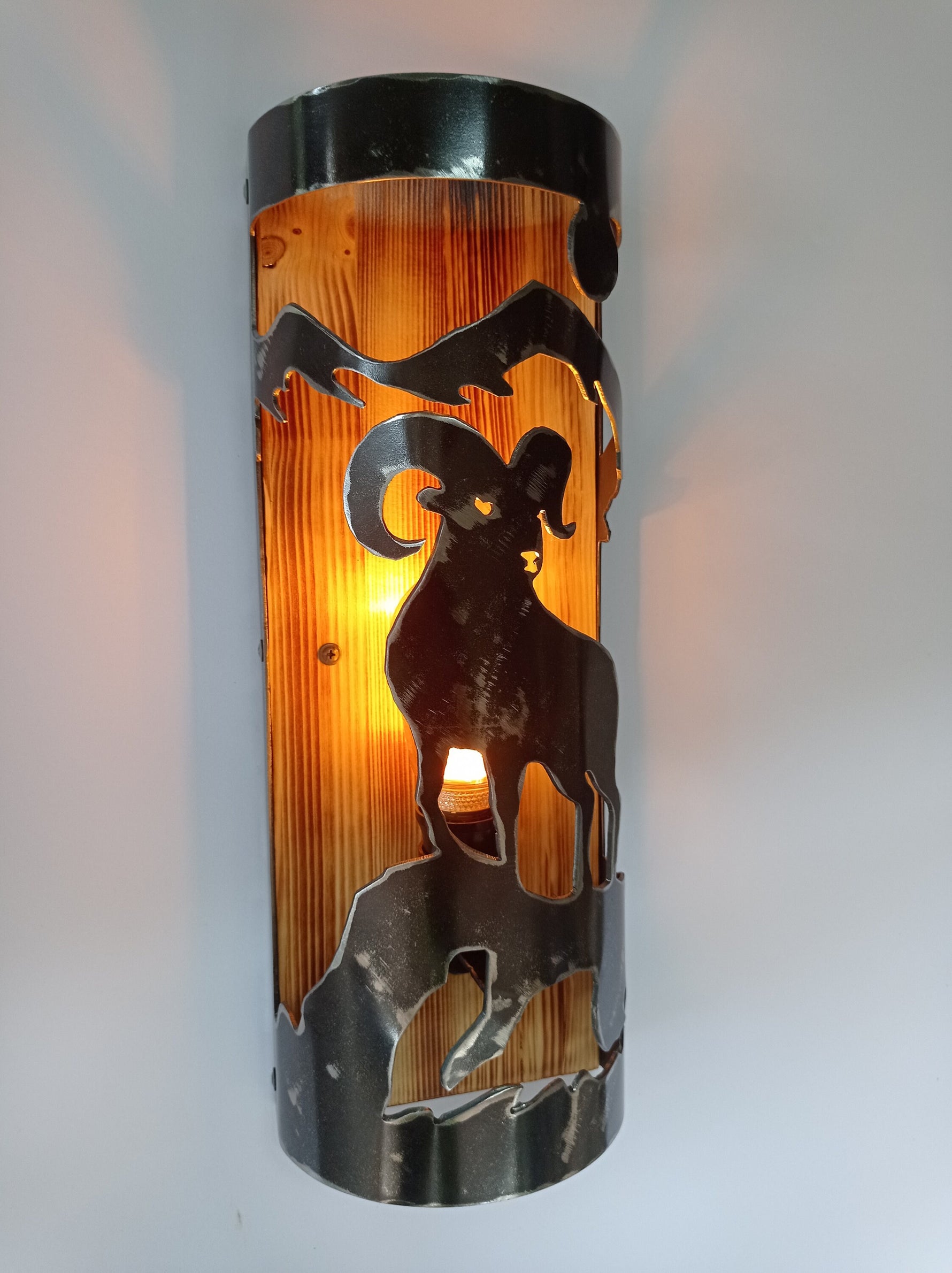 Rustic Ram Cabin Sconce Wall Light Fixtures Lighting