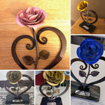 Red Metal Rose with Stand Decor Gift
