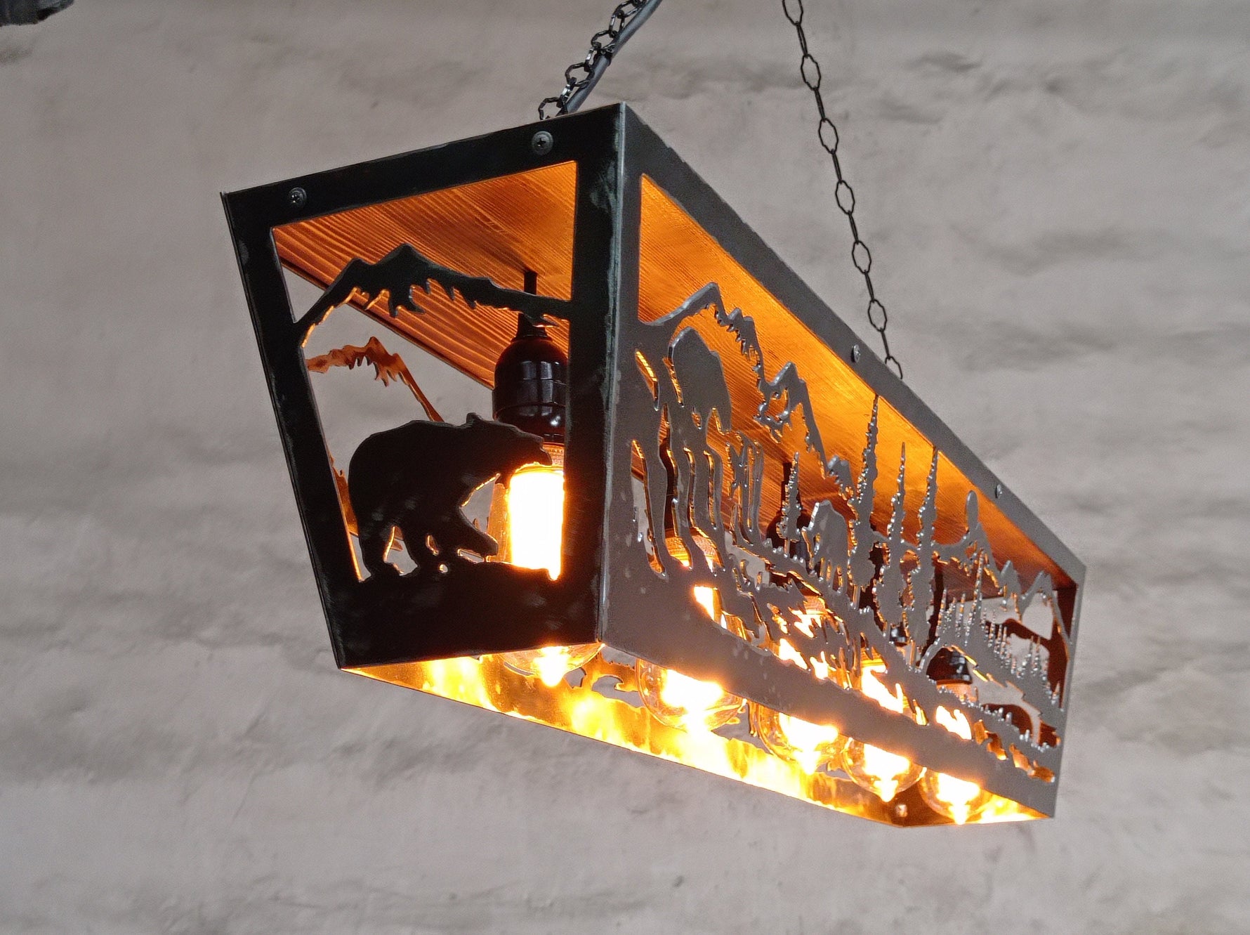 Bears fishing salmon Lodge lighting Lighting Lighting