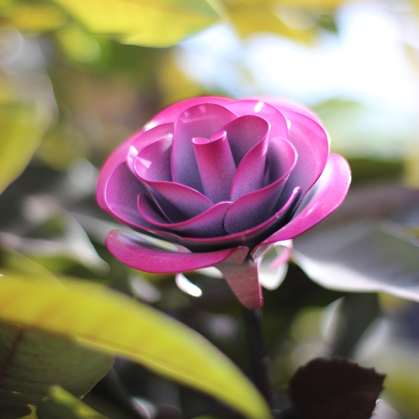 Hang Forged Pink and White Wrought Iron Rose Uncategorized Gift