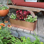 23" Copper Plated Flower Windowbox Planter, Plain