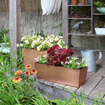 23" Copper Plated Flower Windowbox Planter, Plain