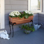 36"L Copper Plated Flower Box Planter with Branches Stand, 26"H