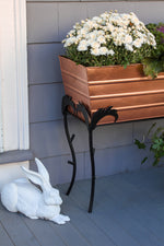 36"L Copper Plated Flower Box Planter with Branches Stand, 26"H