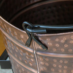 Hammered Copper Fireplace Log or Pellet Bucket with Handles - Large Uncategorized Fireplace Accessory