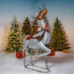 Set of 3 Galvanized Reindeer Holiday Ornaments Christmas