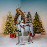 Set of 3 Galvanized Reindeer Holiday Ornaments Christmas
