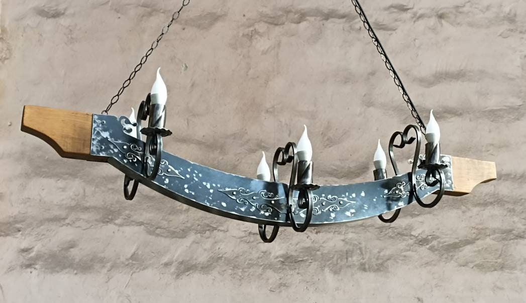 elegant Wrought iron and wood Chandelier Lighting Lighting