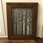 Birch Tree Scene on Barnwood Decor