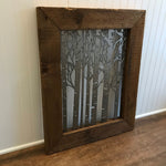 Birch Tree Scene on Barnwood Decor