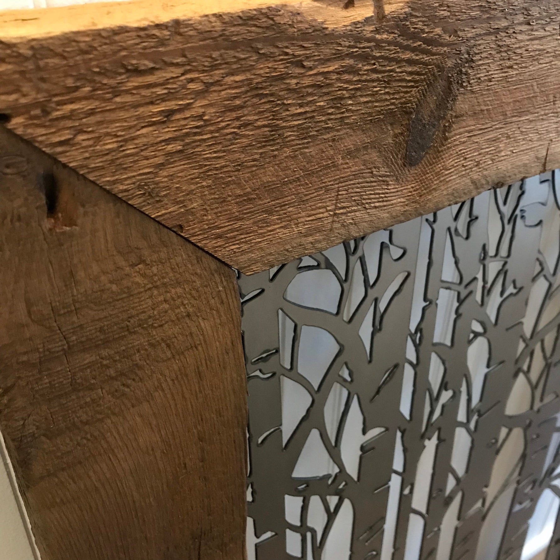 Birch Tree Scene on Barnwood Decor