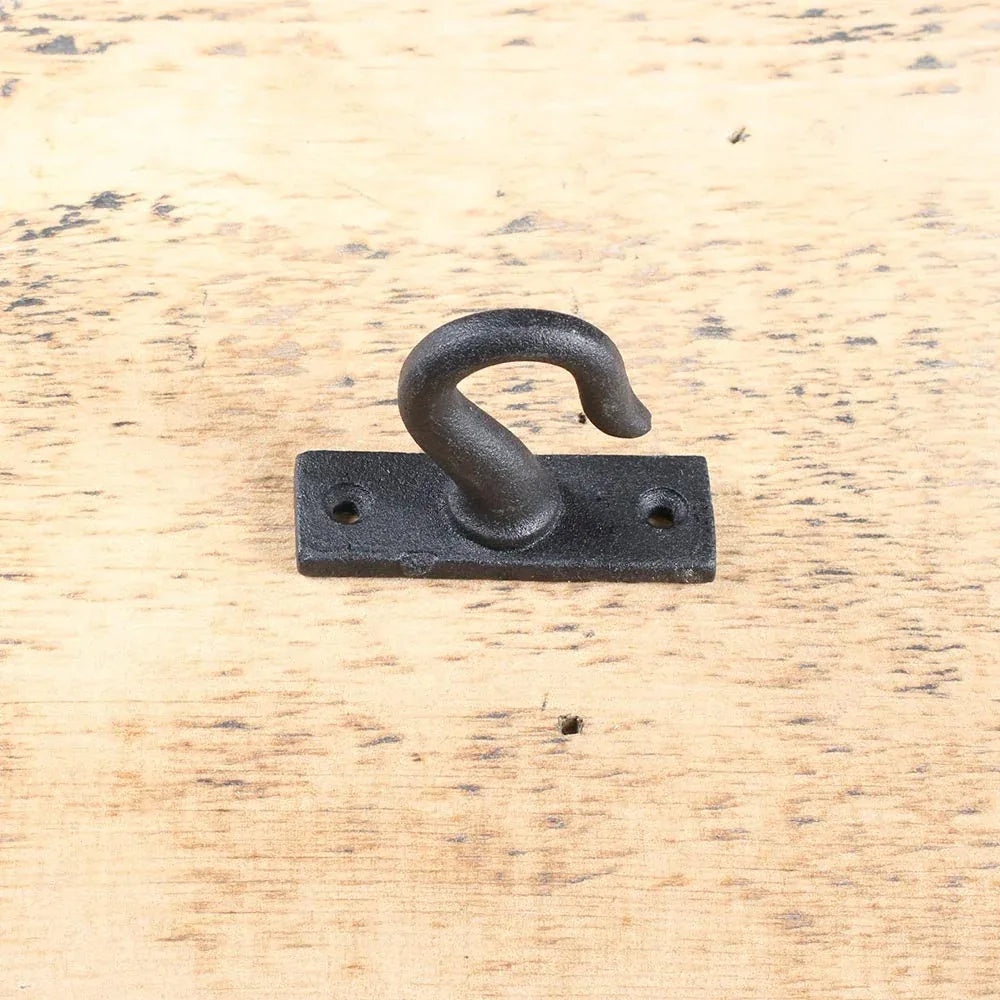 Black Strong and robust cast iron ceiling hook - Old West Iron