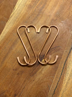 Copper S Hooks (4 pack)