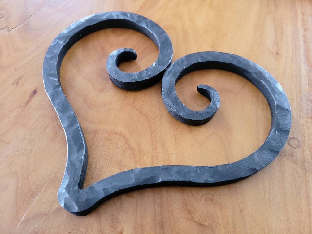 Hand Forged Heart Shaped Trivet Trivets