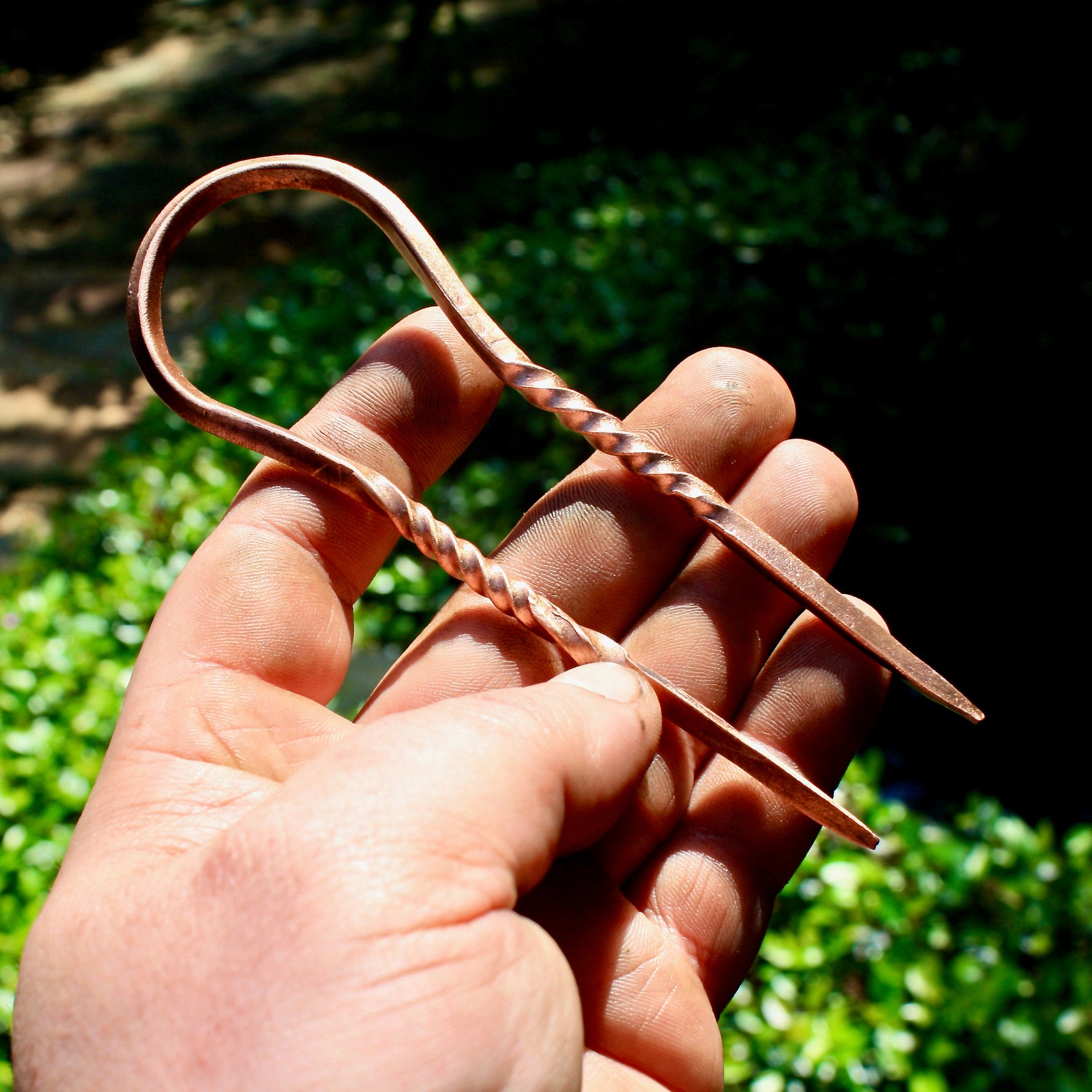 Hand Forged Copper hair fork Hair Forks & Sticks Gift