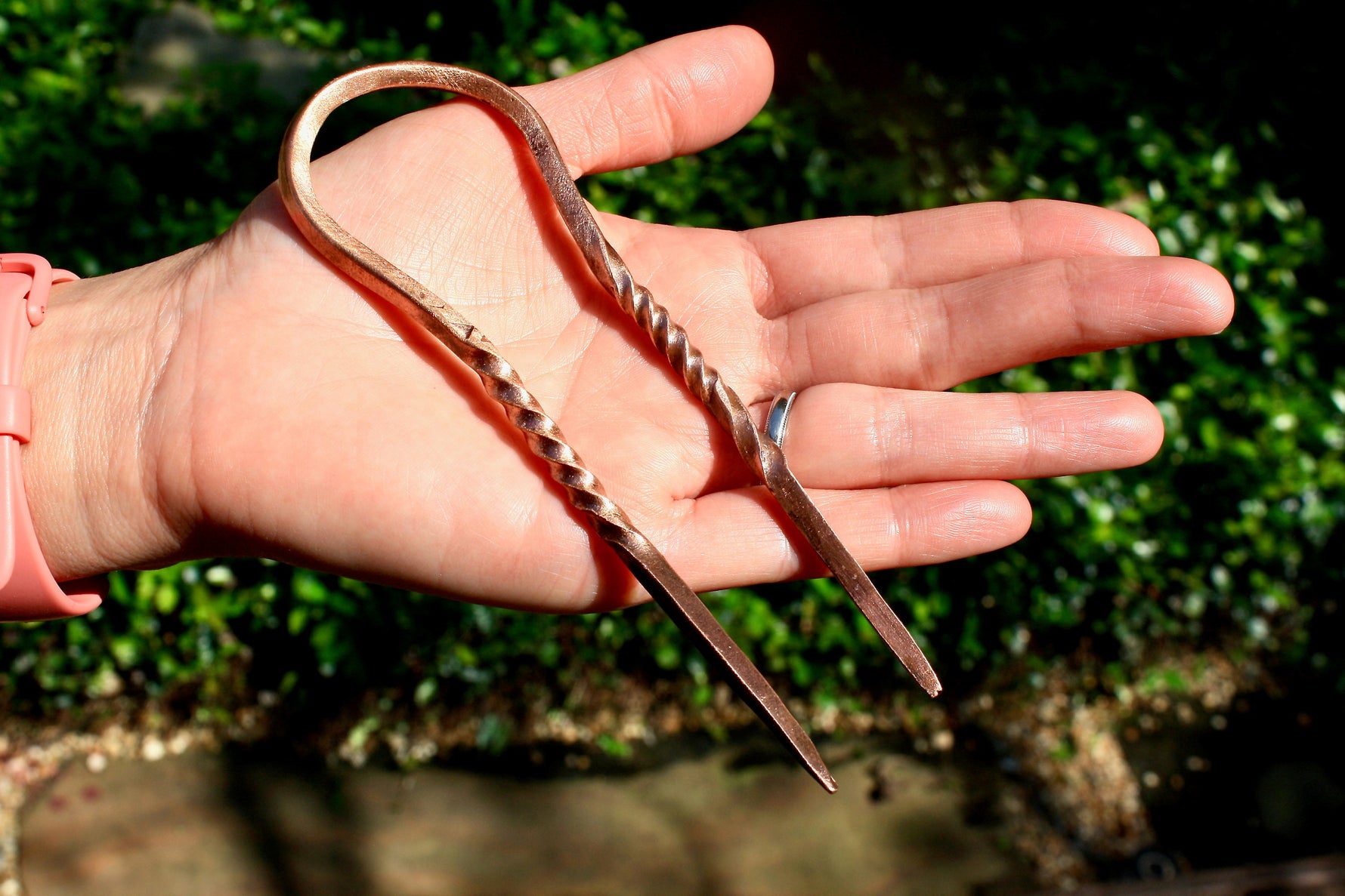 Hand Forged Copper hair fork Hair Forks & Sticks Gift