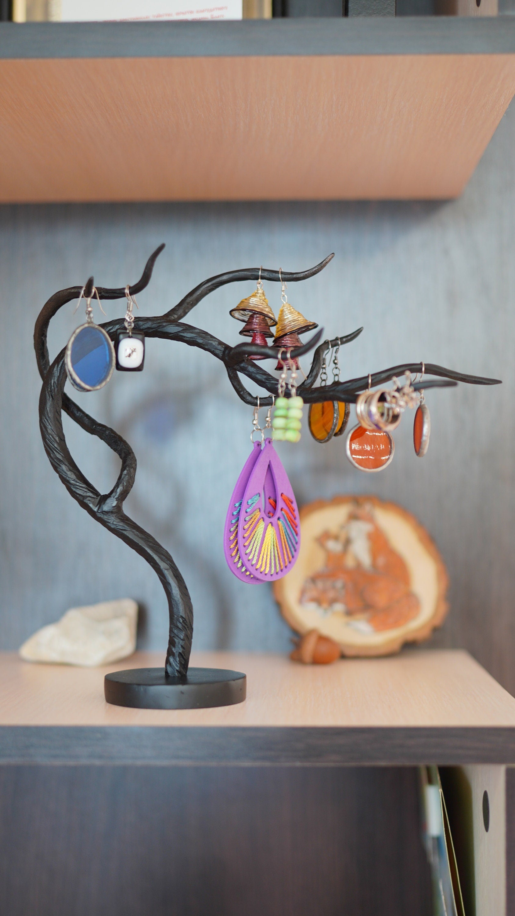 Forged tree Jewelry organizer Jewelry Holders Gift