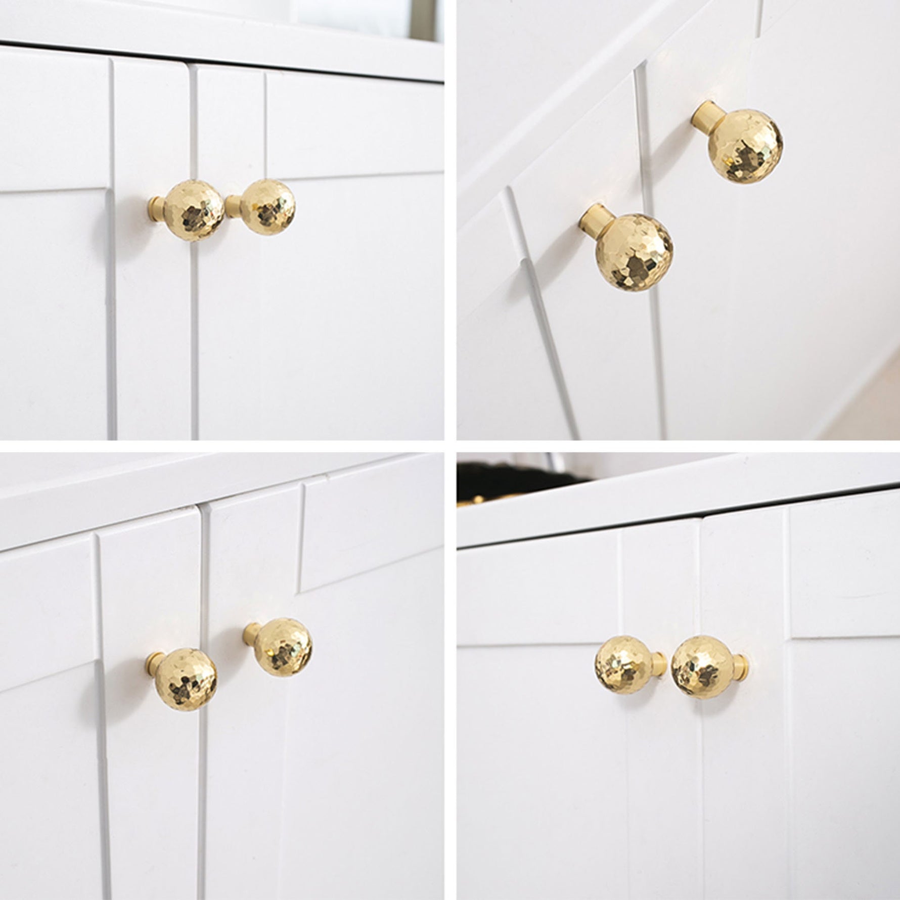 Hammered Brass Drawer Pulls