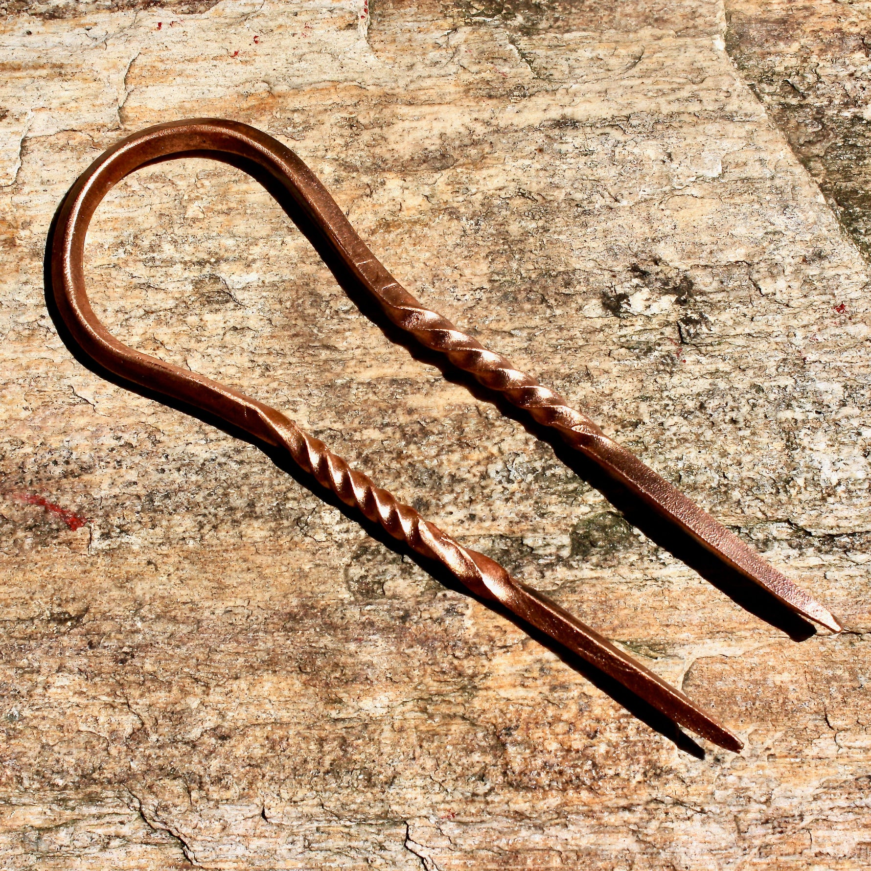 Hand Forged Copper hair fork Hair Forks & Sticks Gift