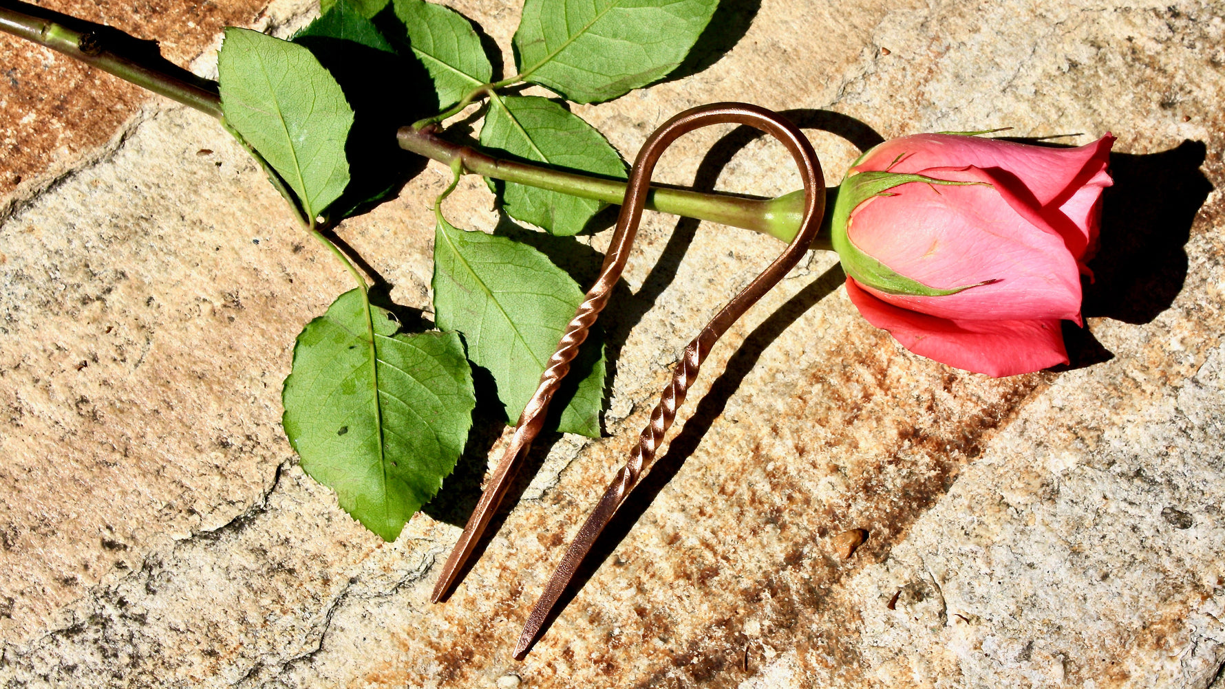Hand Forged Copper hair fork Hair Forks & Sticks Gift