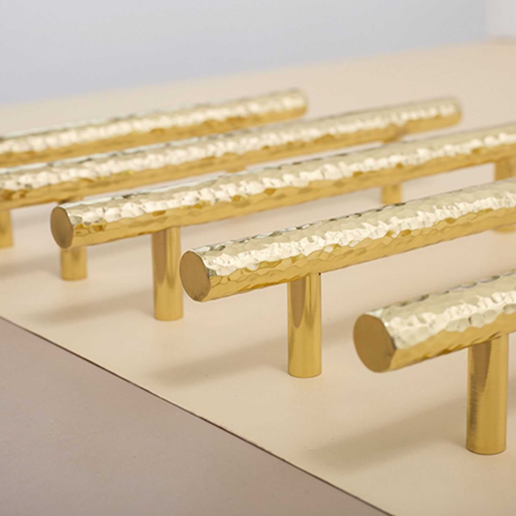 Hammered Brass Drawer Pulls