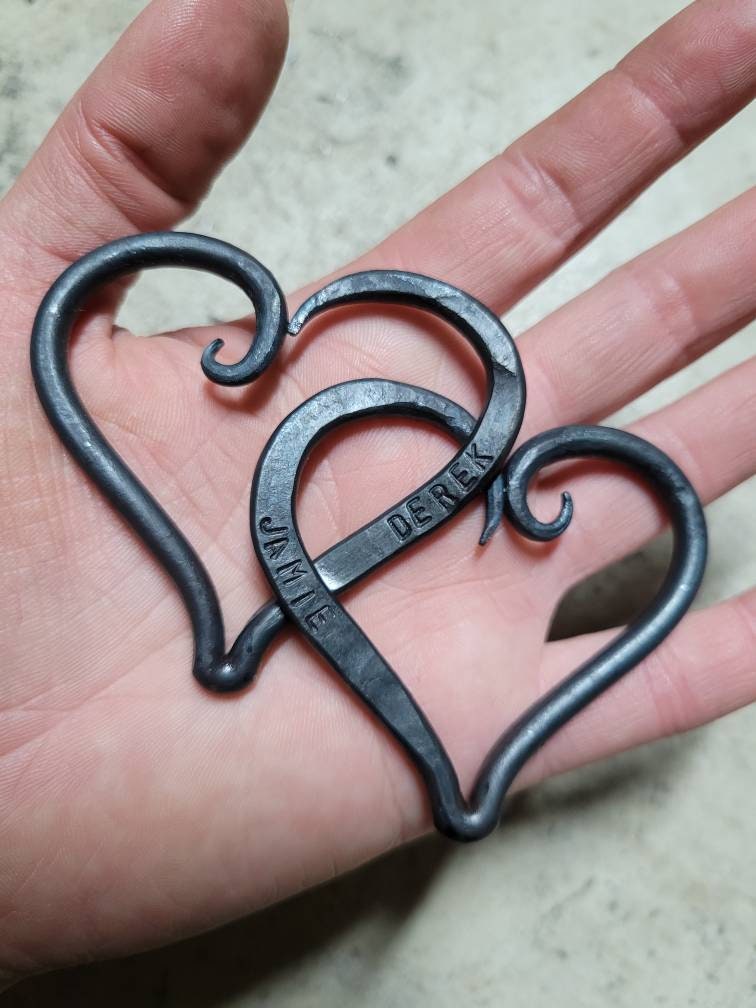 Small Personalized Iron Hearts Decorative Plaques Gift